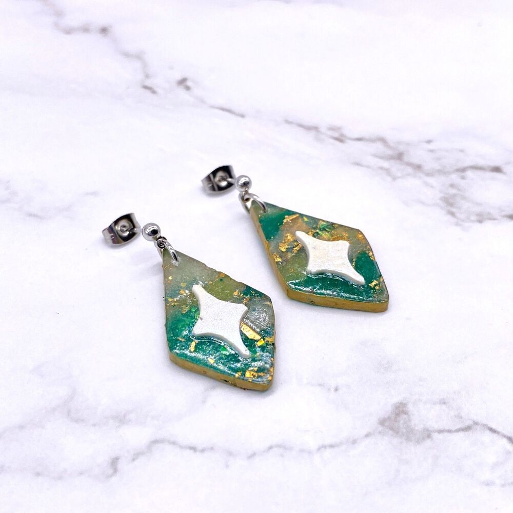 Celestial Star Dangle Stud Earrings - image 4